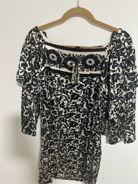 Vertigo Paris Black and White Floral Mini Dress